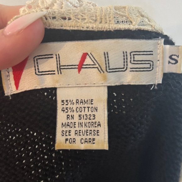 Vintage cotton blend Peter Pan collar embroidered third eye retro 80’s sweater S - Picture 5 of 5